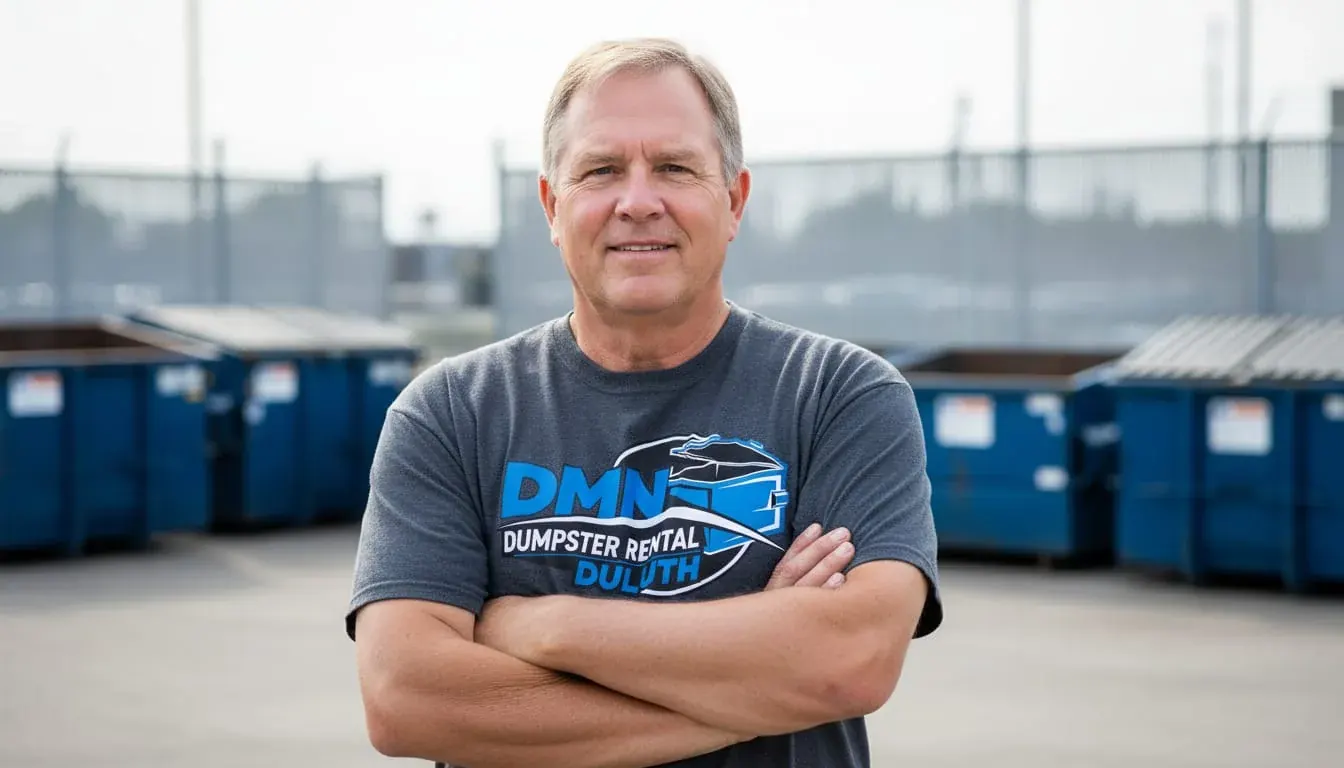 Dan Nyberg with the DMN Dumpster Rental fleet in Duluth