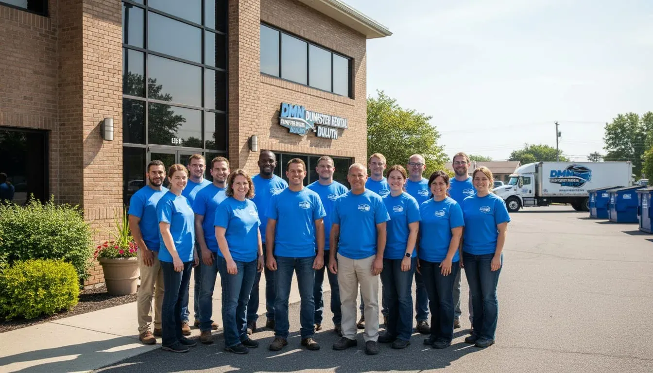 The DMN Dumpster Rental Duluth team and fleet in Duluth, Minnesota