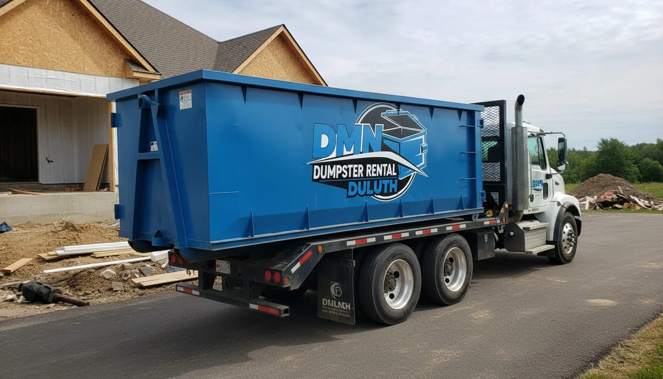 DMN Dumpster Rental Duluth truck picking up