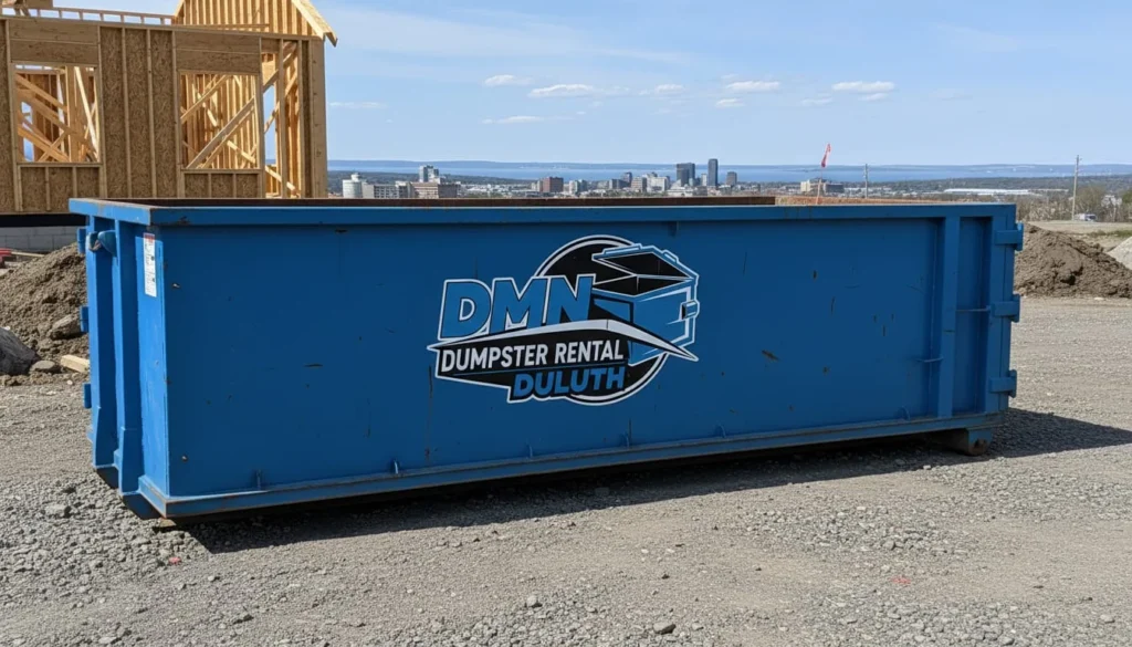 Dumpster dropped off DMN Dumpster Rental Duluth