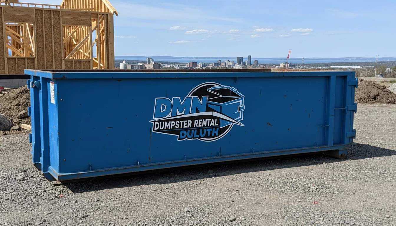 Dumpster dropped off DMN Dumpster Rental Duluth