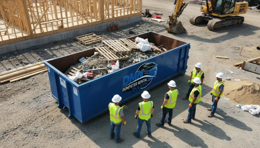 Staff with truck DMN Dumpster Rental Duluth